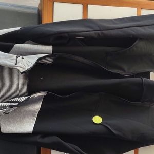 Gray and black hoodie